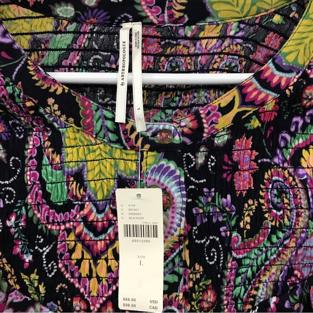 Anthropologie Paisley Purple Bohemian Tunic - Picture 8 of 9